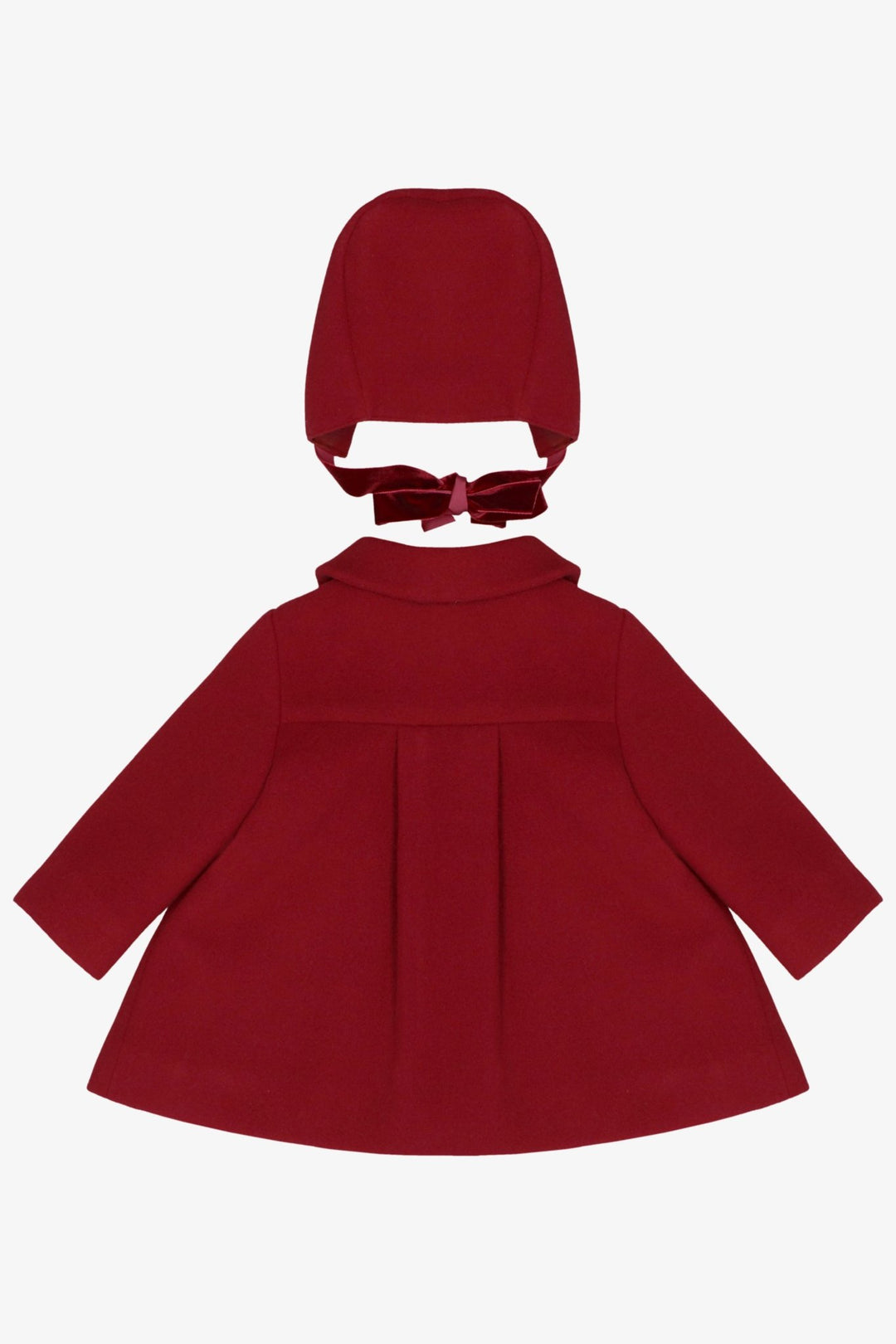 Martín Aranda Red Felt Coat &amp; Bonnet Set - Millie and John