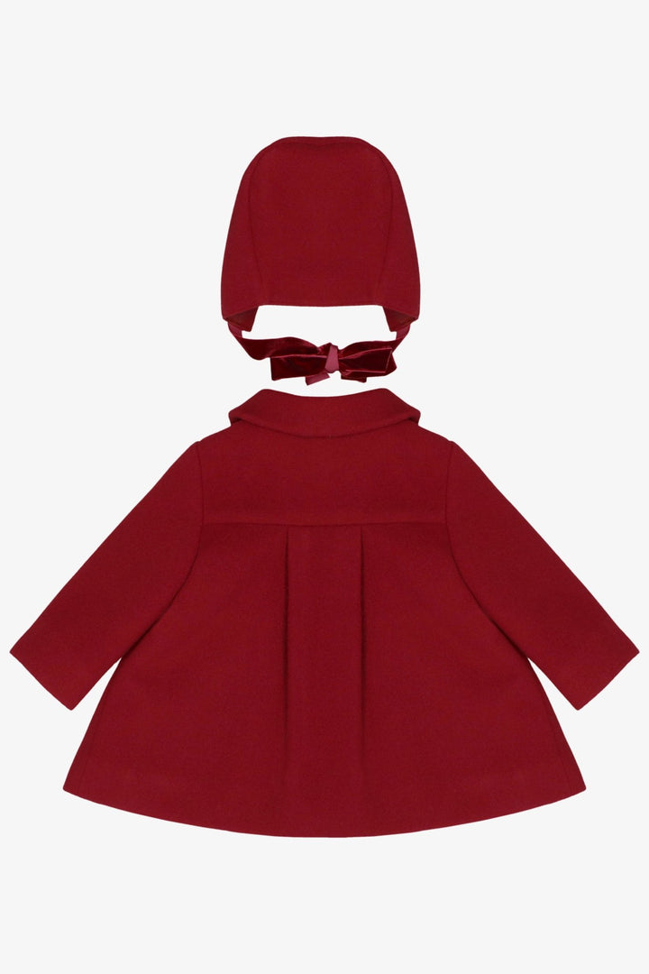 Martín Aranda Red Felt Coat &amp; Bonnet Set - Millie and John