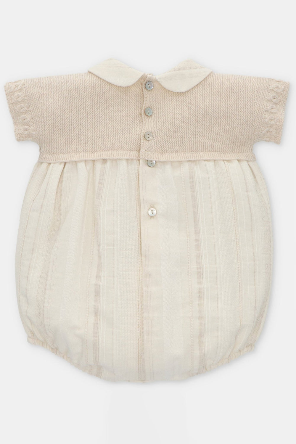 Martín Aranda "Reese" Beige Half Knit Romper - Millie and John