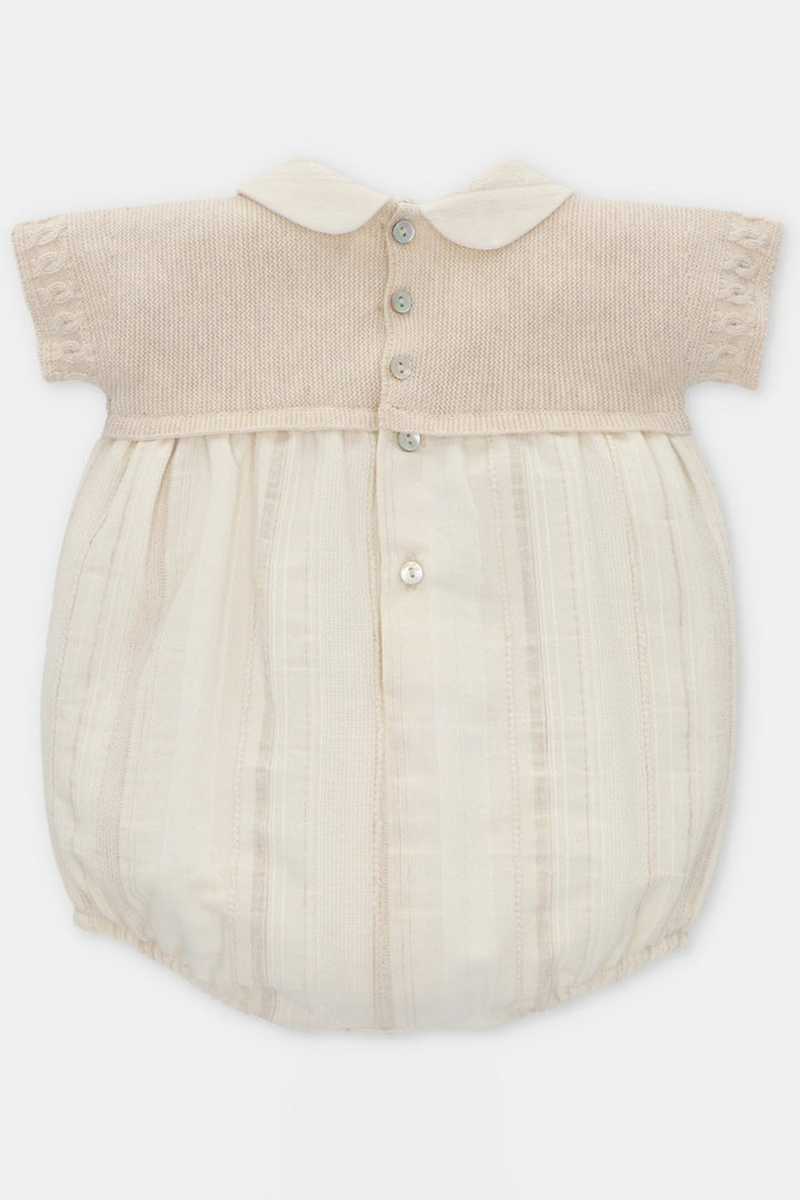 Martín Aranda "Reese" Beige Half Knit Romper - Millie and John