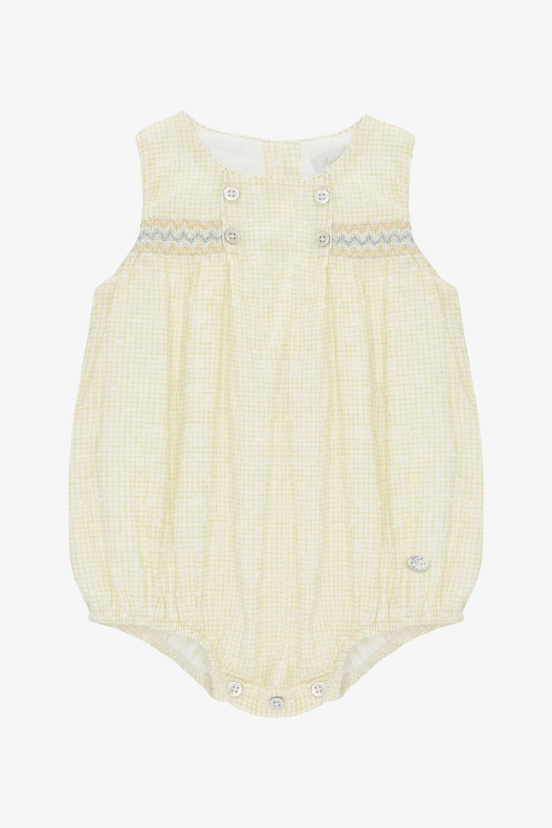 Martín Aranda "Remy" Lemon Gingham Smocked Shortie - Millie and John