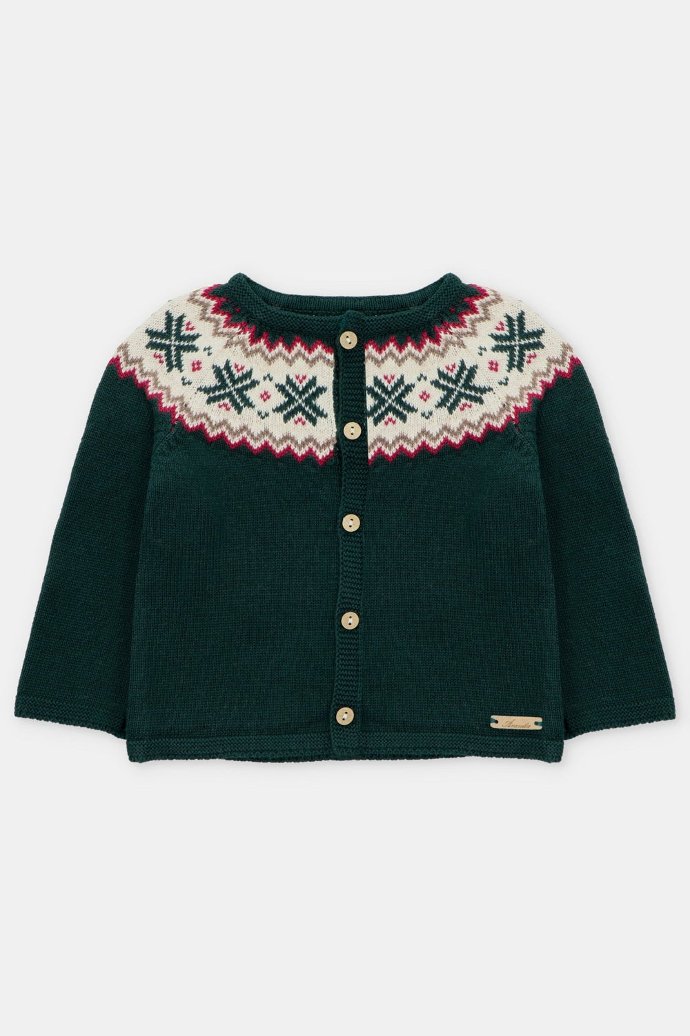 Martín Aranda "Rowan" Bottle Green Fair Isle Knitted Cardigan - Millie and John