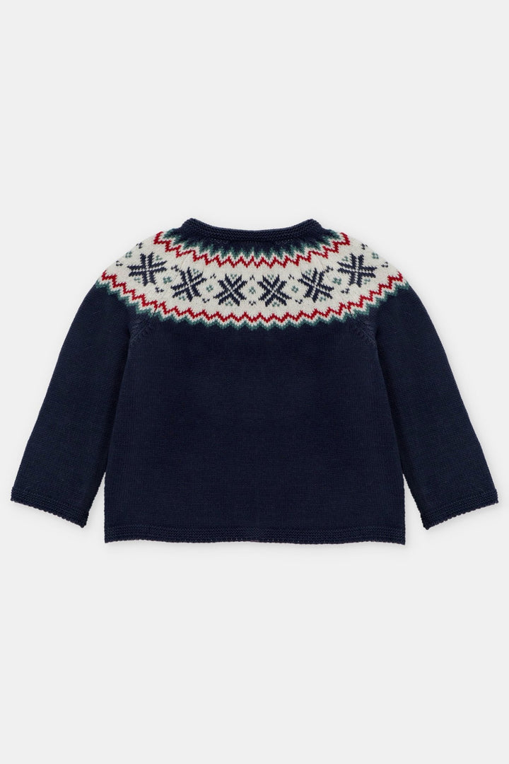 Martín Aranda "Rowan" Navy Fair Isle Knitted Cardigan - Millie and John