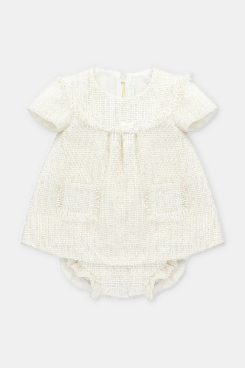 Martín Aranda "Sabina" Cream Shimmer Tweed Dress & Bloomers - Millie and John