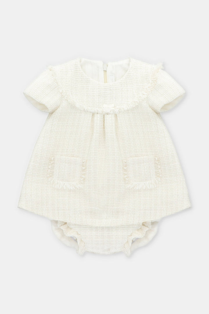 Martín Aranda "Sabina" Cream Shimmer Tweed Dress & Bloomers - Millie and John