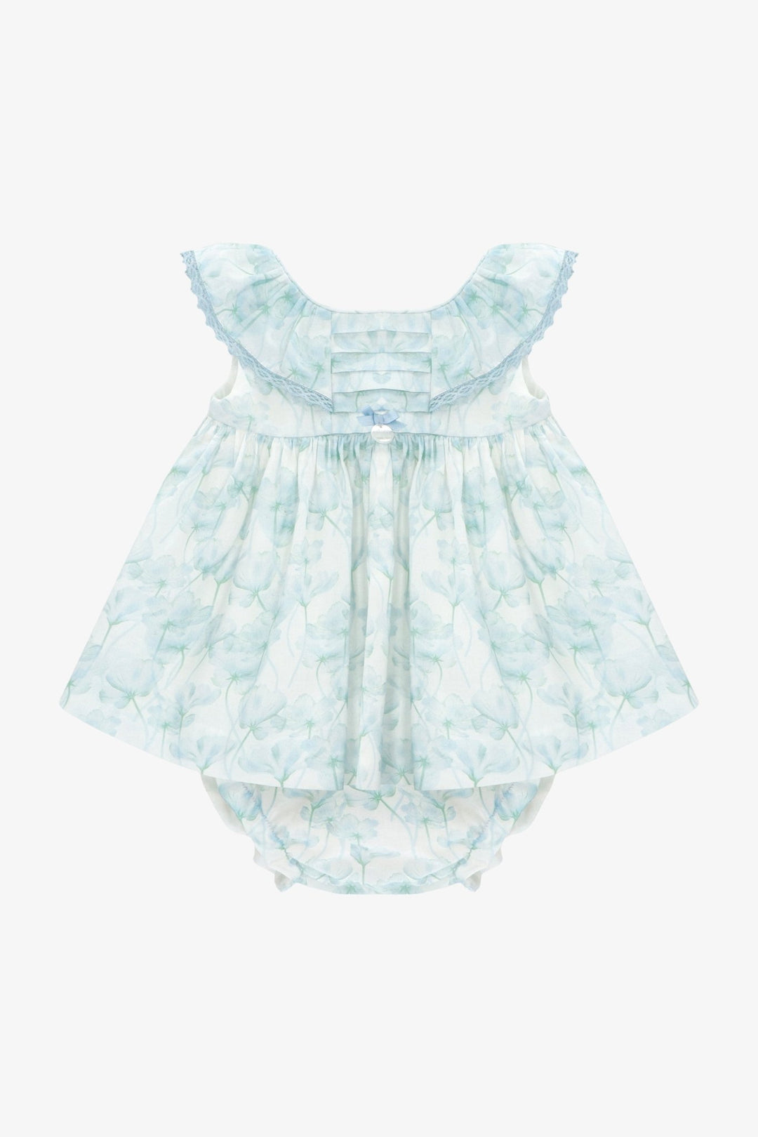 Martín Aranda "Seraphina" Blue Watercolour Floral Dress &amp; Bloomers - Millie and John