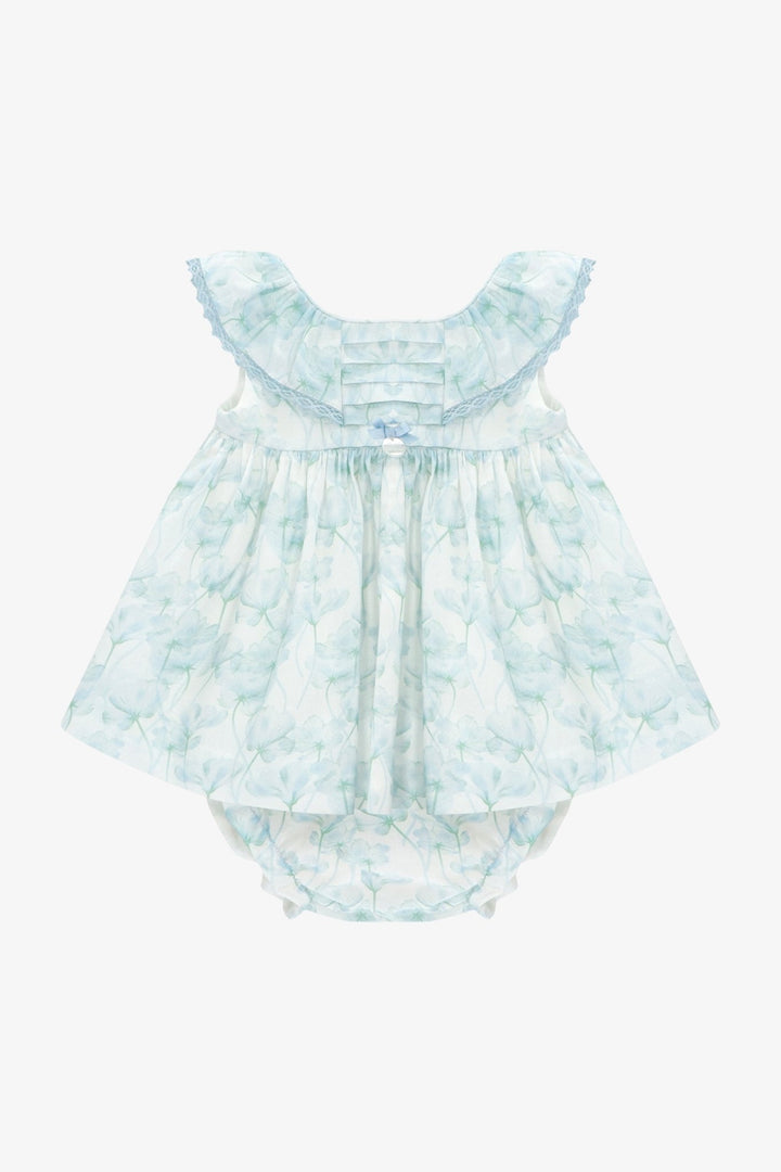 Martín Aranda "Seraphina" Blue Watercolour Floral Dress &amp; Bloomers - Millie and John