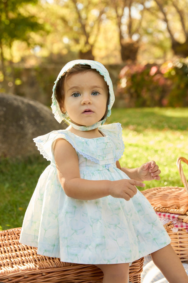 Martín Aranda "Seraphina" Blue Watercolour Floral Dress &amp; Bloomers - Millie and John