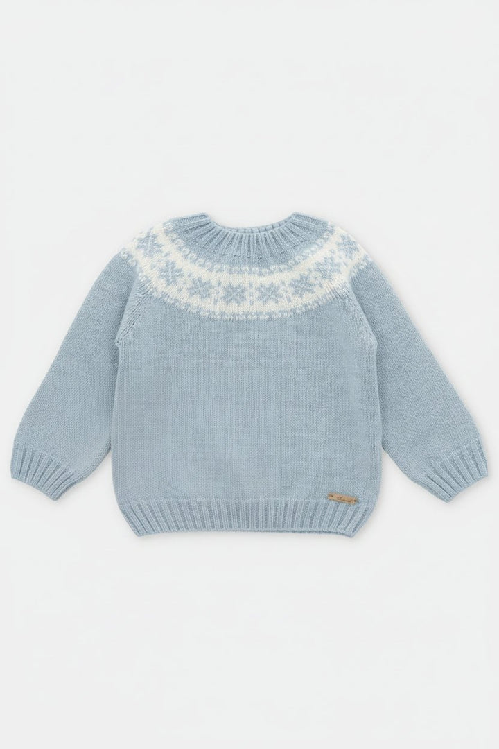 Martín Aranda "Sergio" Powder Blue Fair Isle Knit Jumper - Millie and John