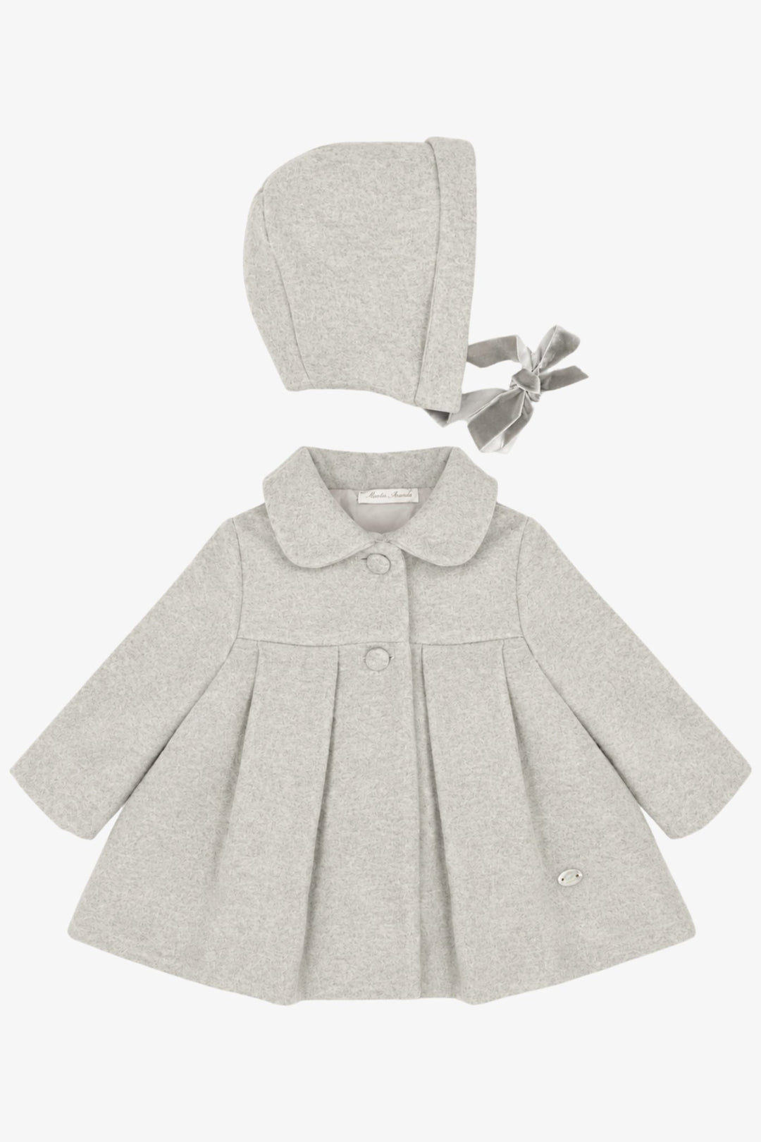 Martín Aranda Stone Felt Coat & Bonnet Set - Millie and John