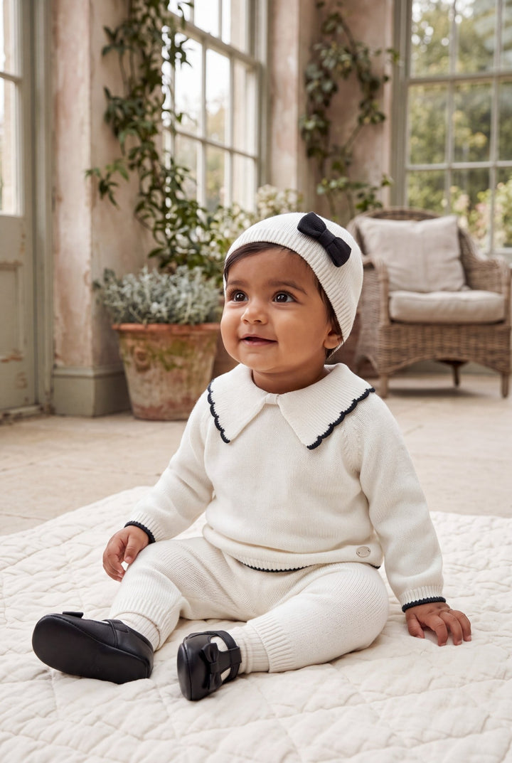 Martín Aranda “Sylvie” Ivory &amp; Black Knitted 3-Piece Outfit - Millie and John