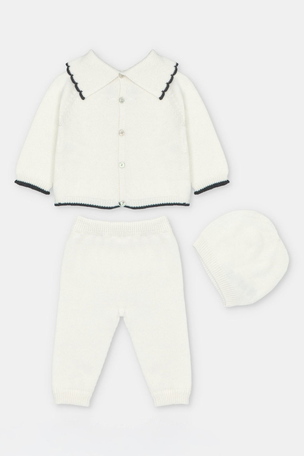 Martín Aranda “Sylvie” Ivory & Black Knitted 3-Piece Outfit - Millie and John