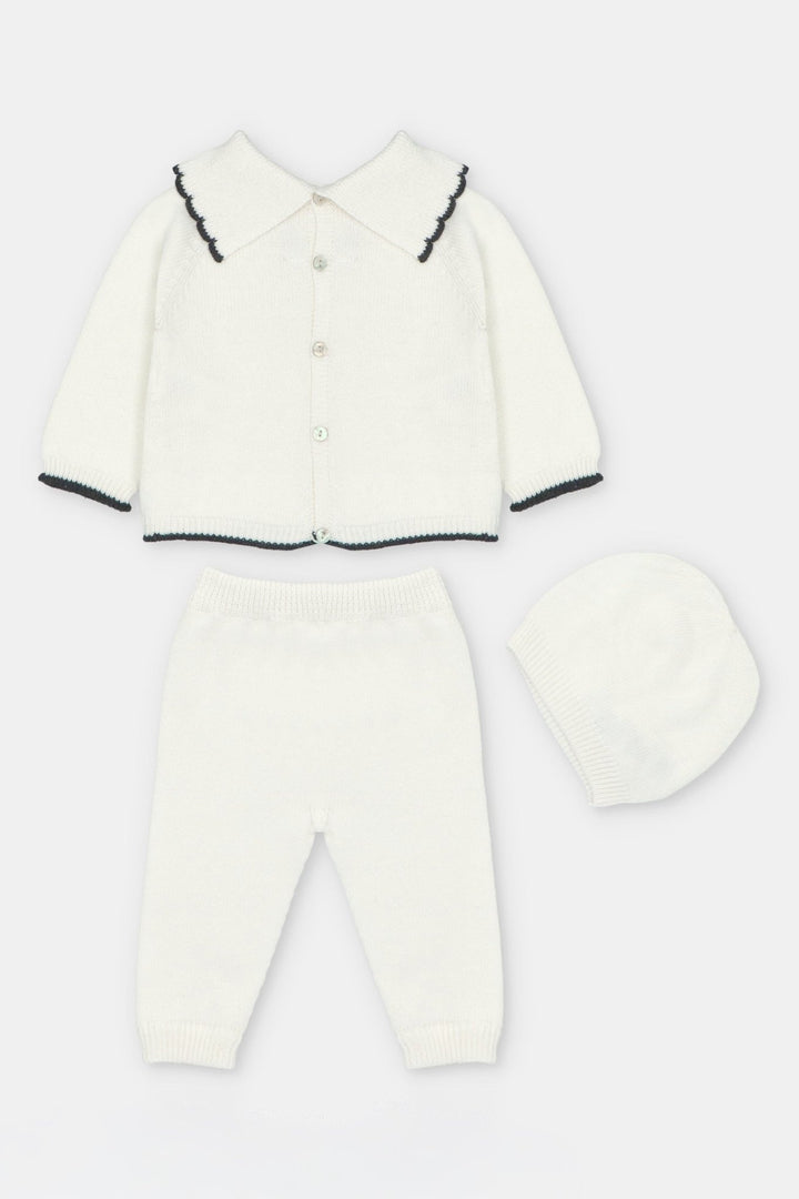Martín Aranda “Sylvie” Ivory &amp; Black Knitted 3-Piece Outfit - Millie and John