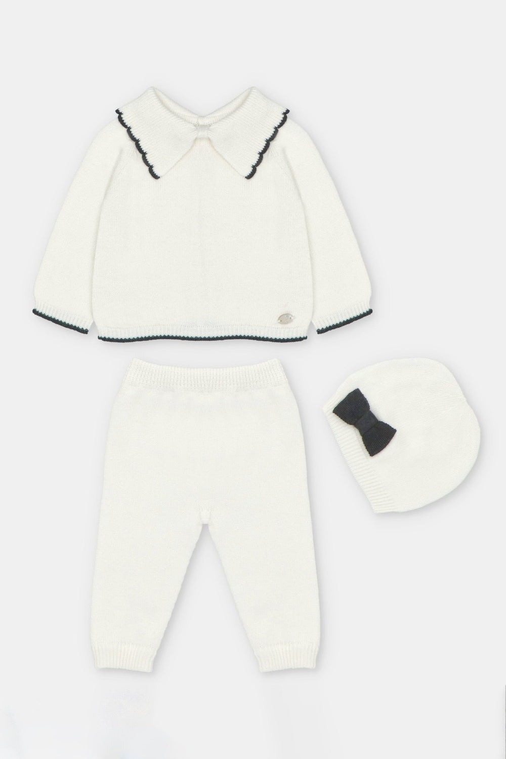 Martín Aranda “Sylvie” Ivory & Black Knitted 3-Piece Outfit - Millie and John