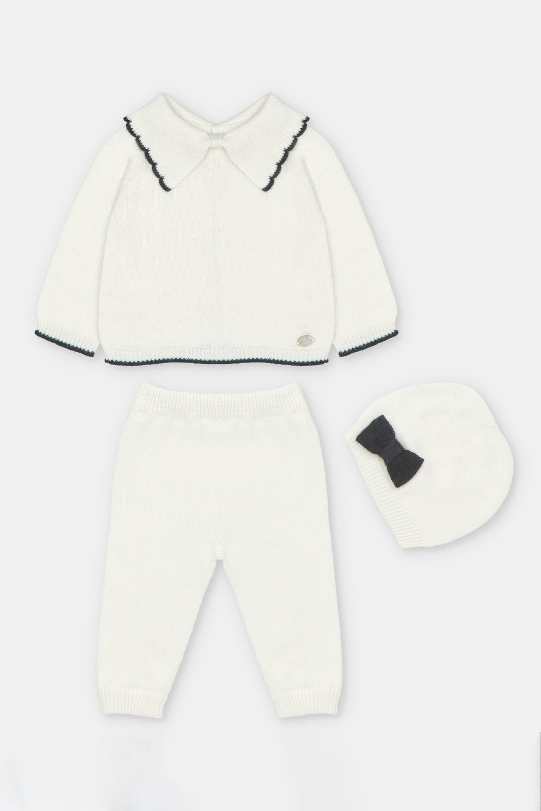 Martín Aranda “Sylvie” Ivory &amp; Black Knitted 3-Piece Outfit - Millie and John