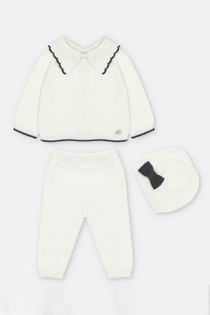 Martín Aranda “Sylvie” Ivory &amp; Black Knitted 3-Piece Outfit - Millie and John
