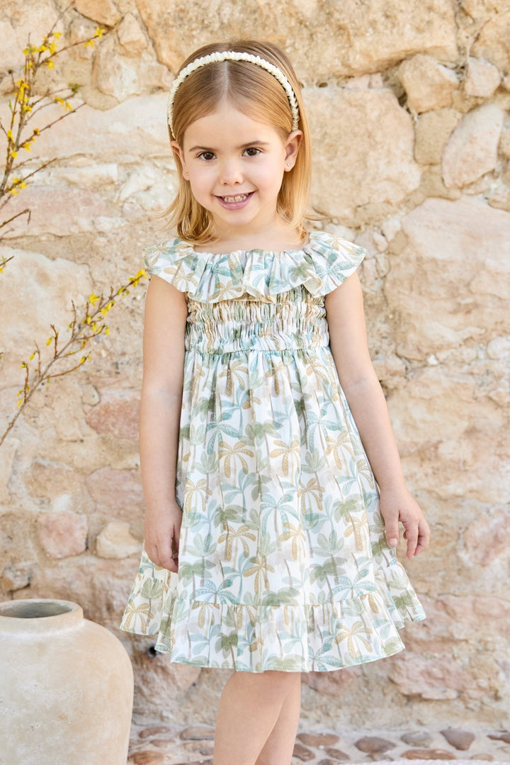 Martín Aranda "Sylvie" Sage Green Palm Tree Dress - Millie and John