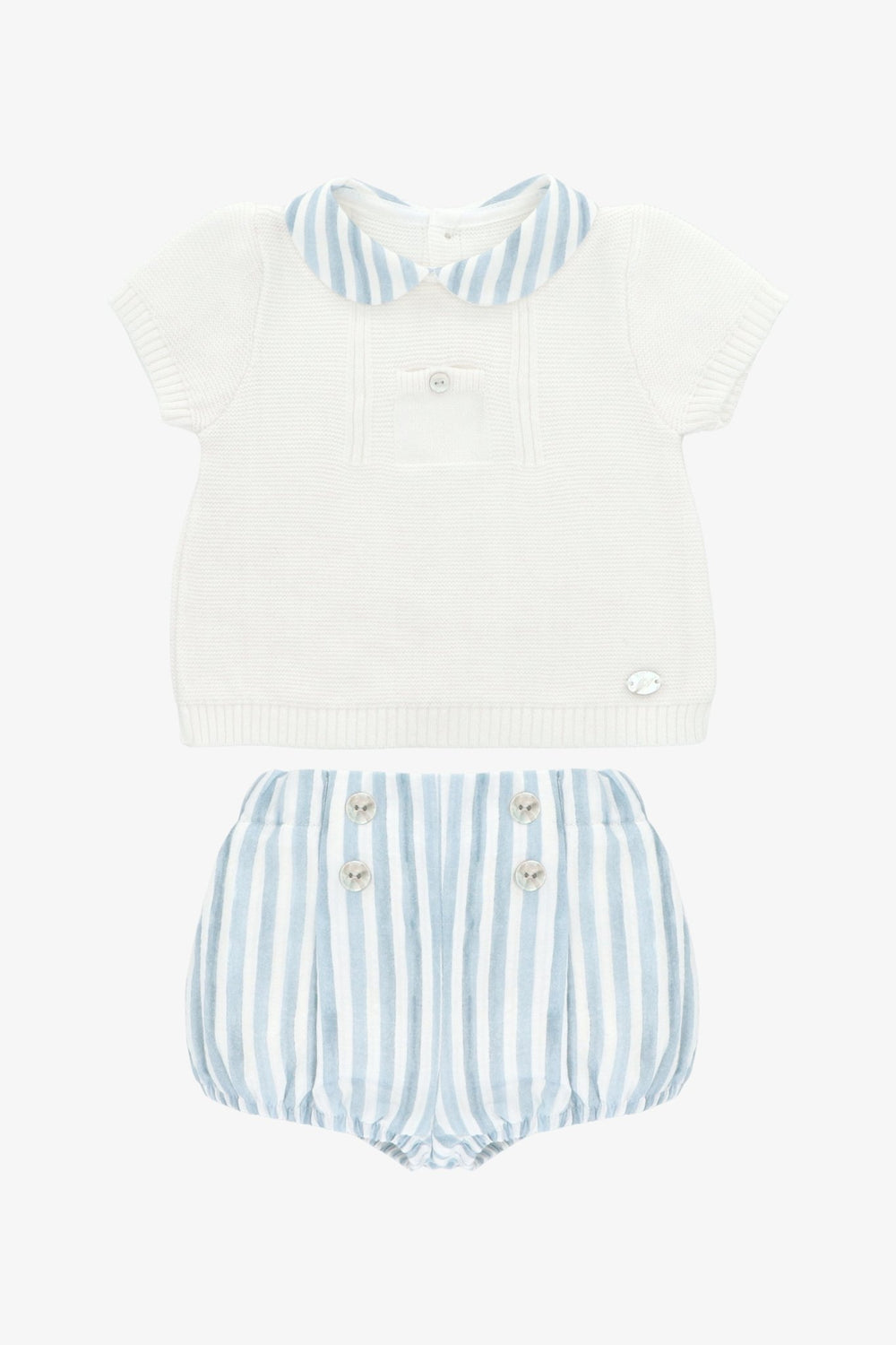 Martín Aranda "Tobias" Blue Striped Knit Top & Jam Pants - Millie and John