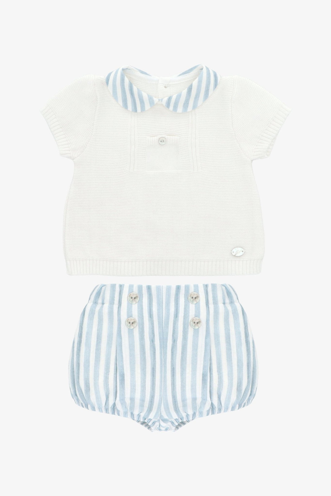 Martín Aranda "Tobias" Blue Striped Knit Top &amp; Jam Pants - Millie and John