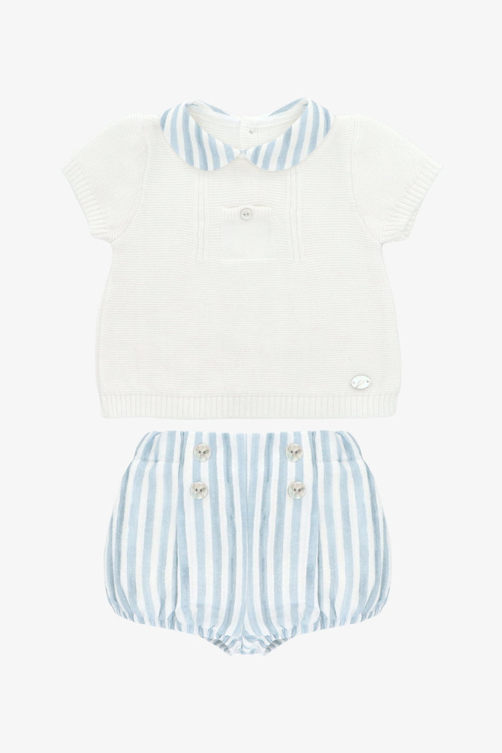 Martín Aranda "Tobias" Blue Striped Knit Top &amp; Jam Pants - Millie and John