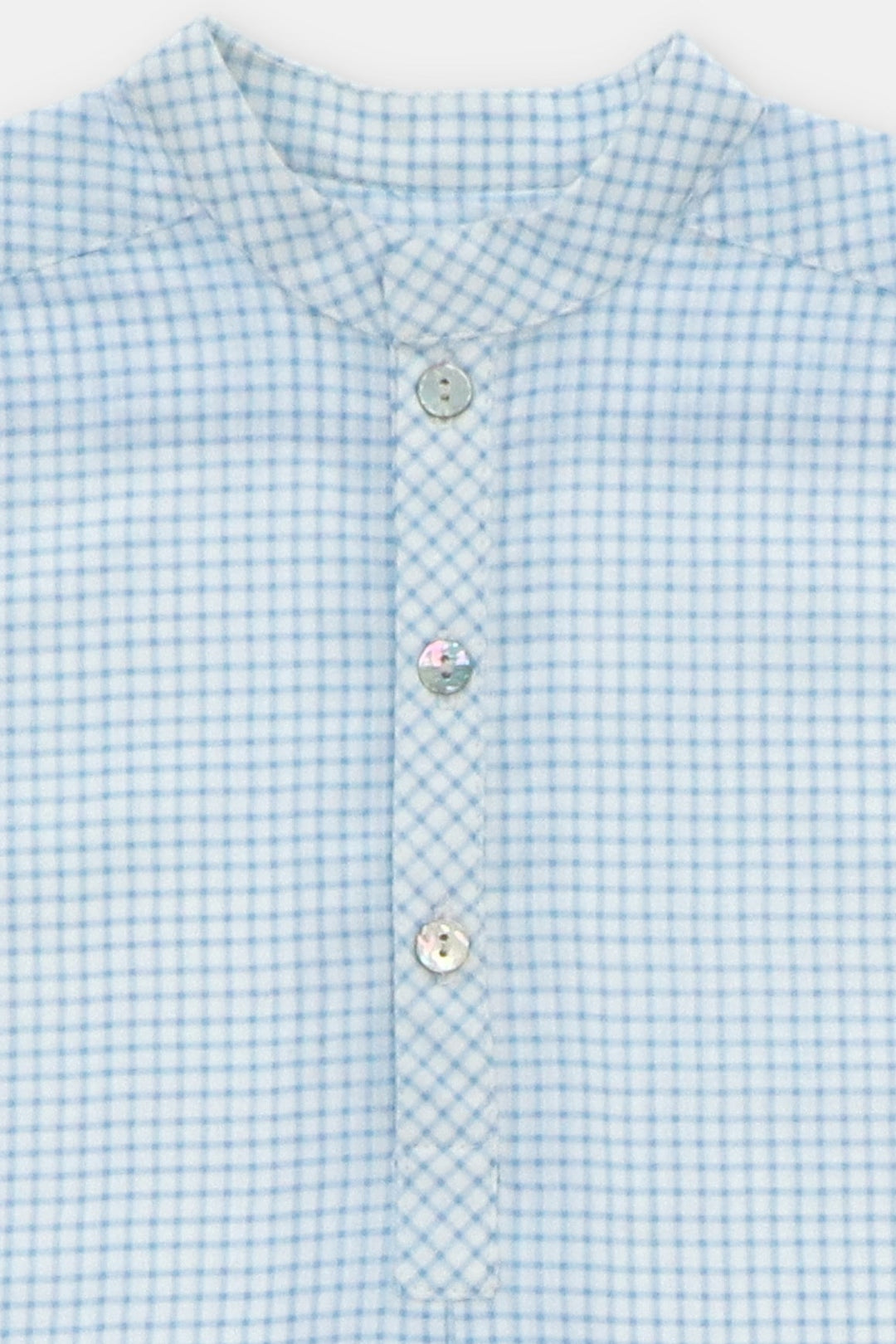 Martín Aranda "Tristan" Dusky Blue Check Shirt & Shorts - Millie and John