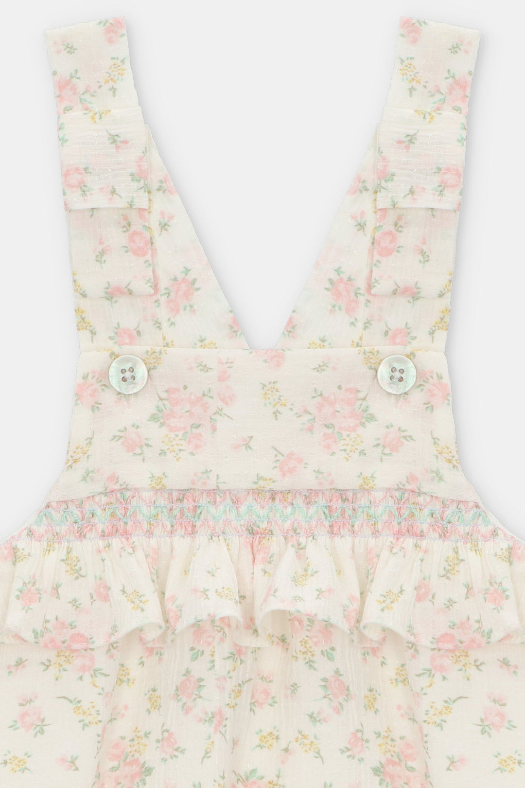 Martín Aranda "Verity" Floral Seersucker Dungaree Romper - Millie and John