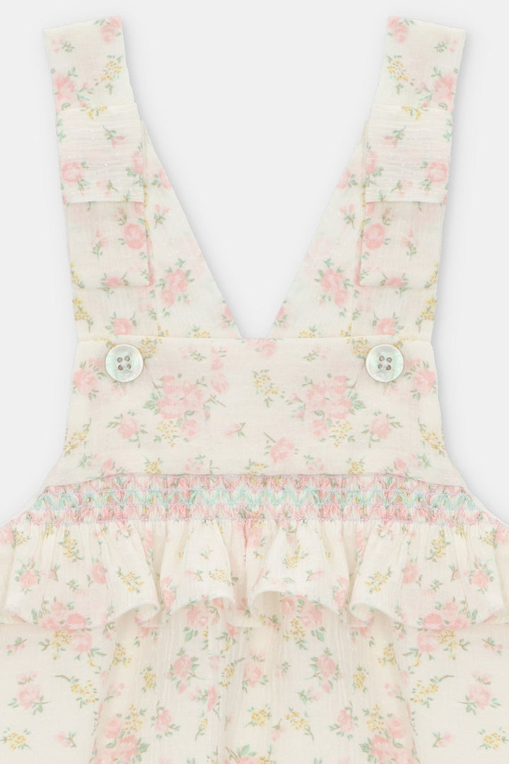 Martín Aranda "Verity" Floral Seersucker Dungaree Romper - Millie and John