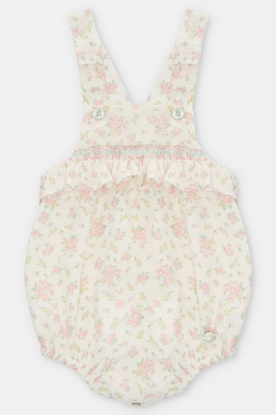 Martín Aranda "Verity" Floral Seersucker Dungaree Romper - Millie and John