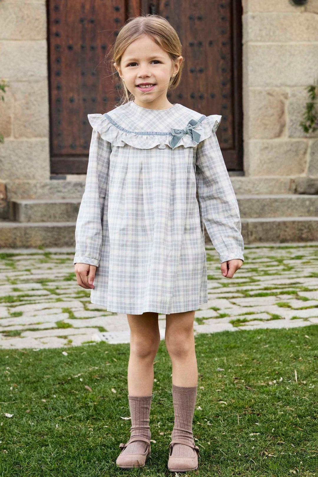 Martín Aranda "Violet" Stone Tartan Dress - Millie and John
