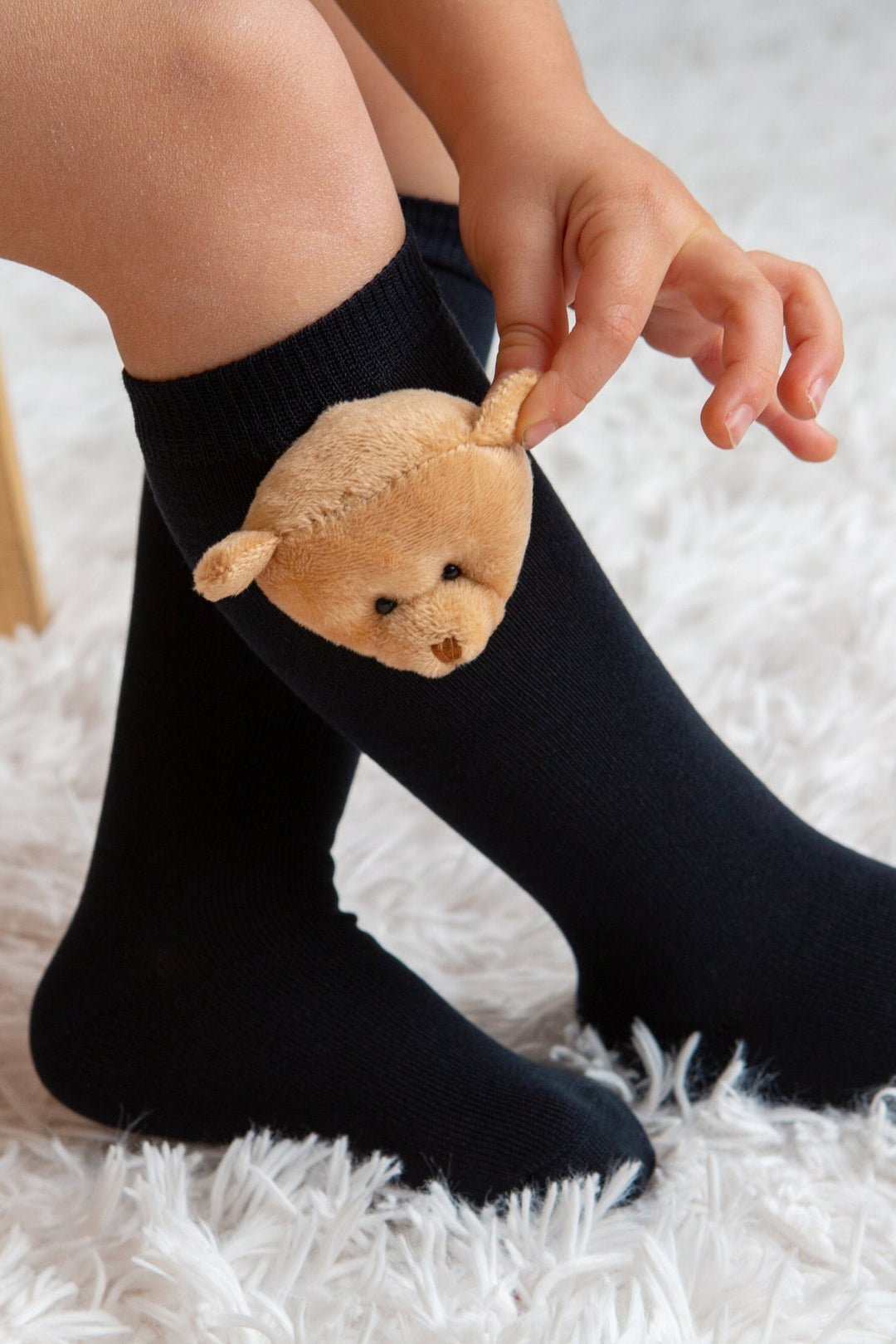 Meia Pata 3D Teddy Knee High Socks - Millie and John