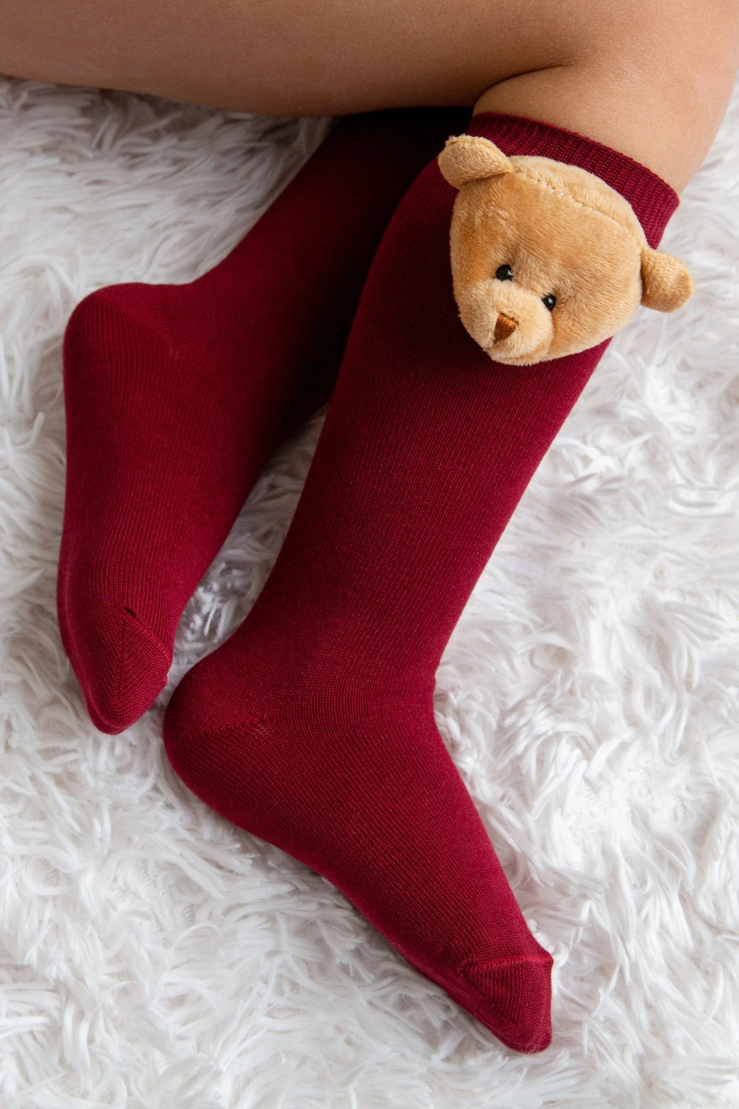 Meia Pata 3D Teddy Knee High Socks - Millie and John