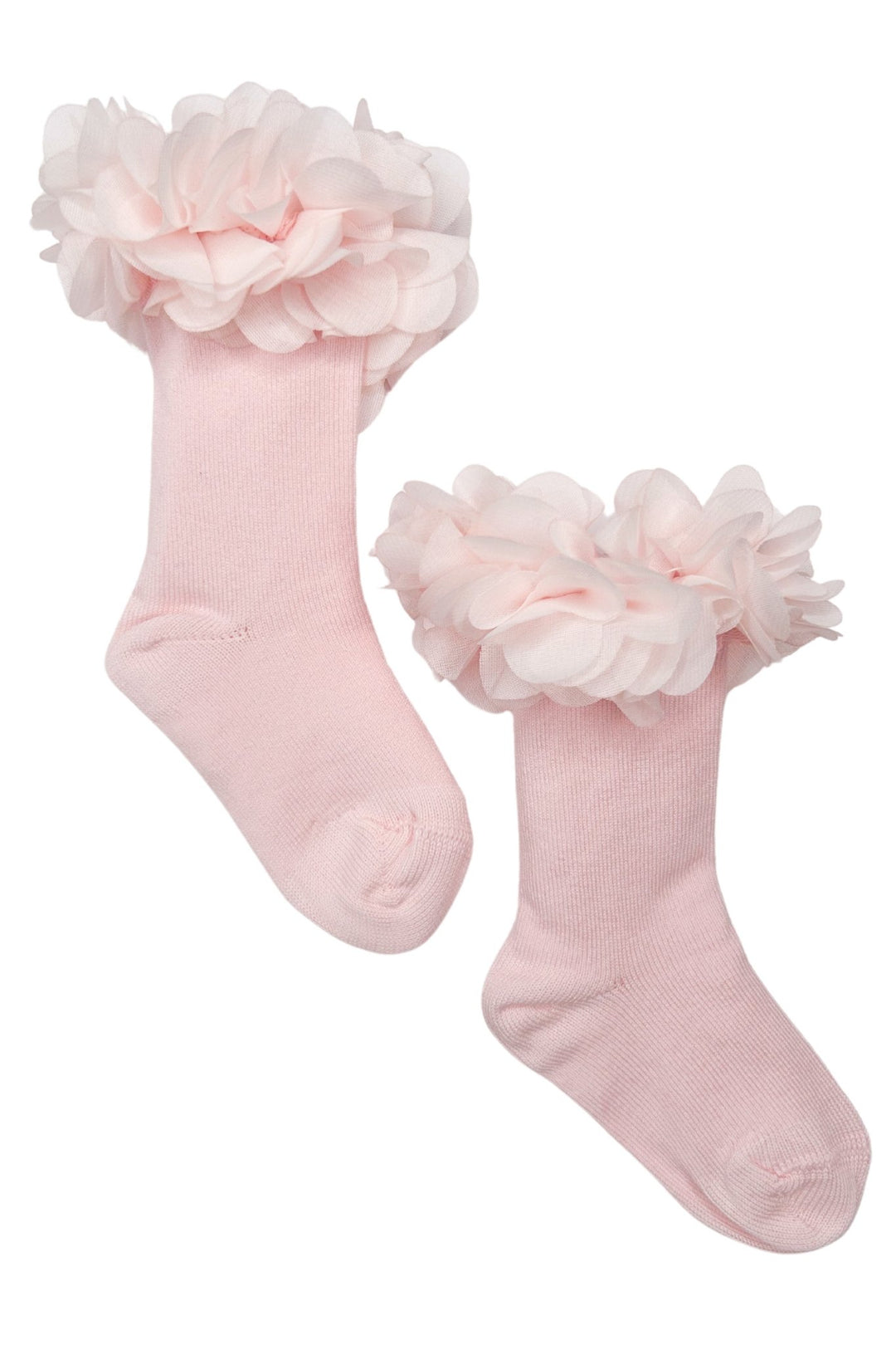 Meia Pata Baby Pink Floral Tutu Knee High Socks - Millie and John