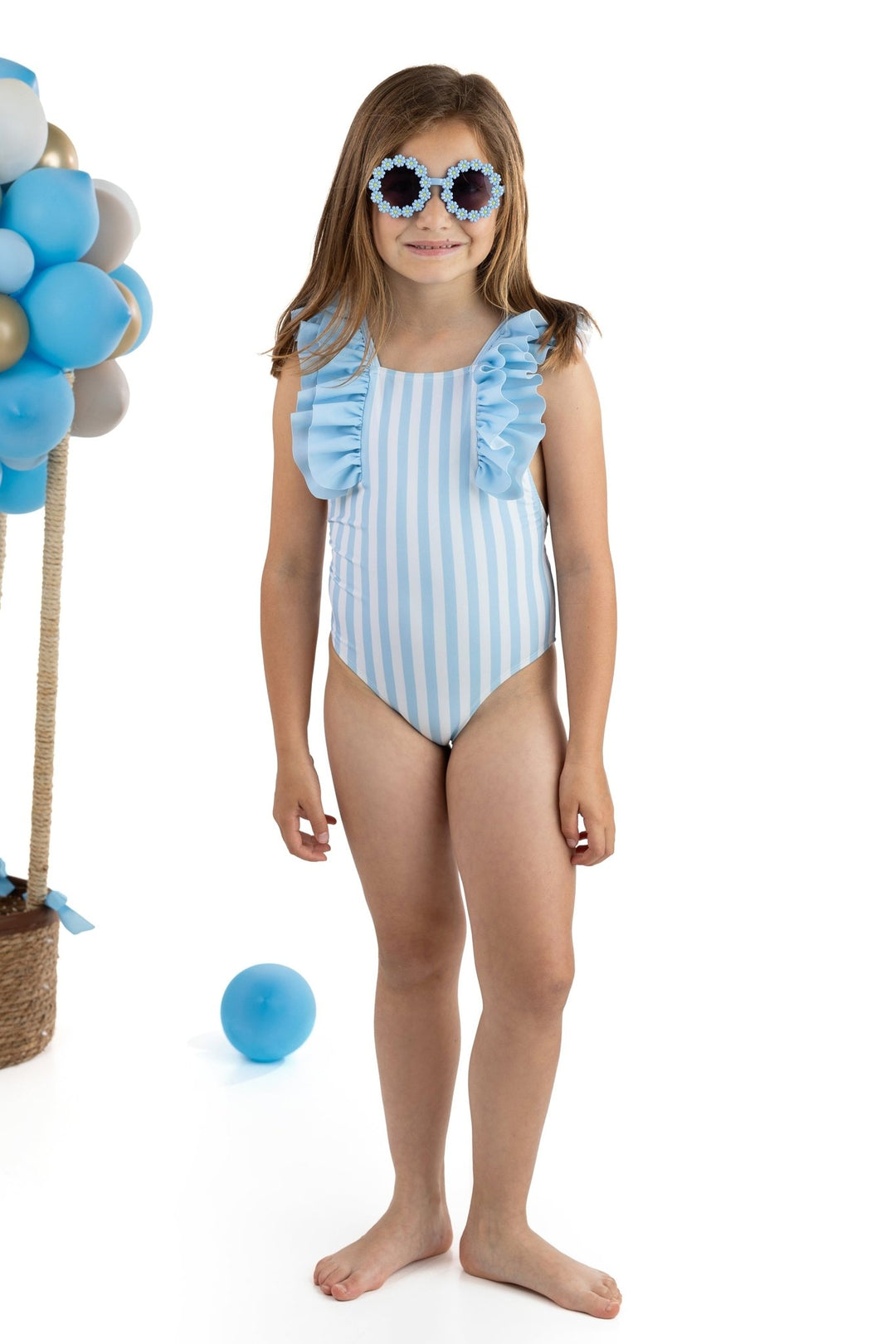 Meia Pata BLUE STRIPES "Amalfi" Swimsuit - Millie and John