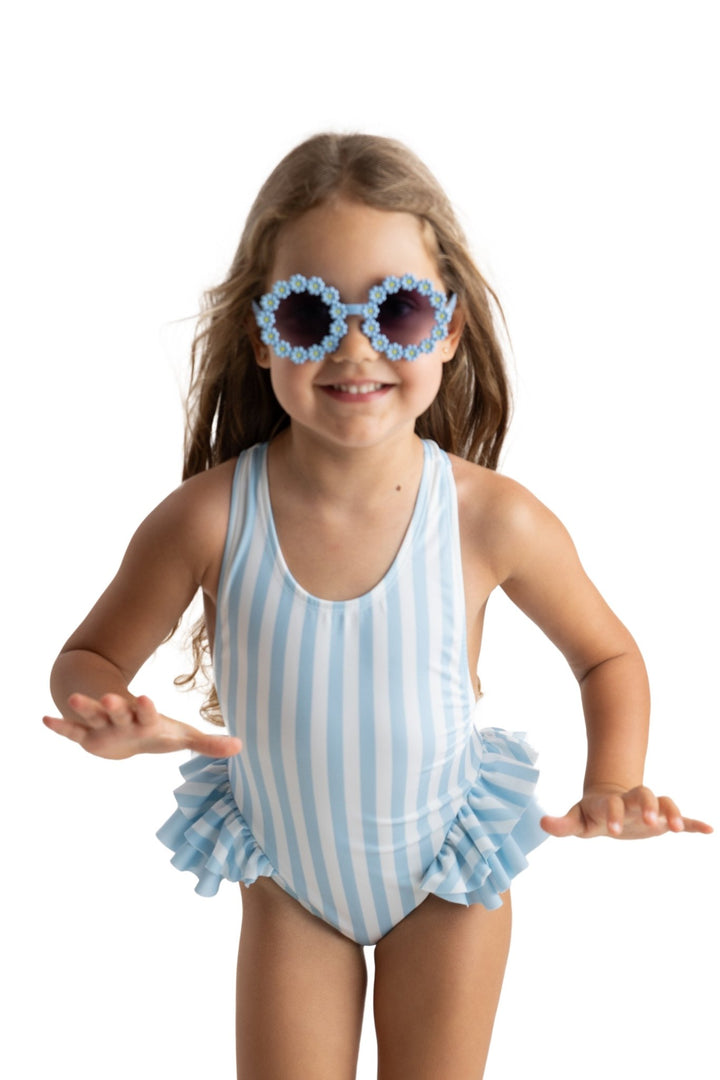 Meia Pata BLUE STRIPES "Capri" Swimsuit - Millie and John