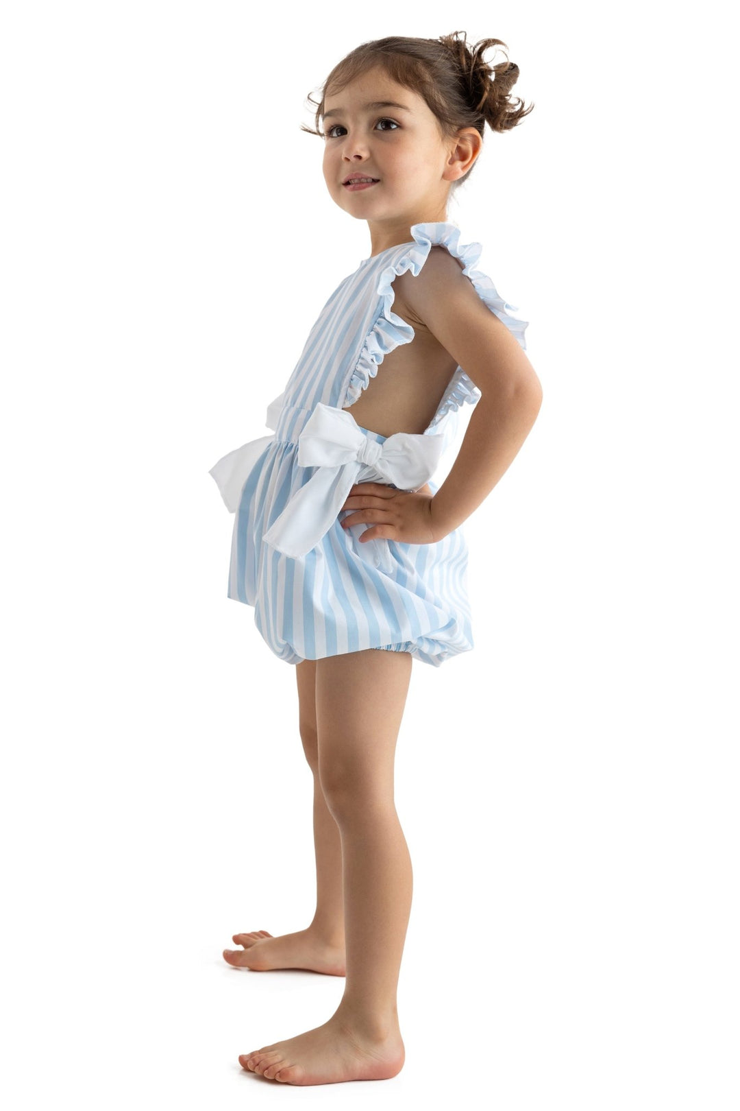 Meia Pata BLUE STRIPES Cotton Playsuit - Millie and John