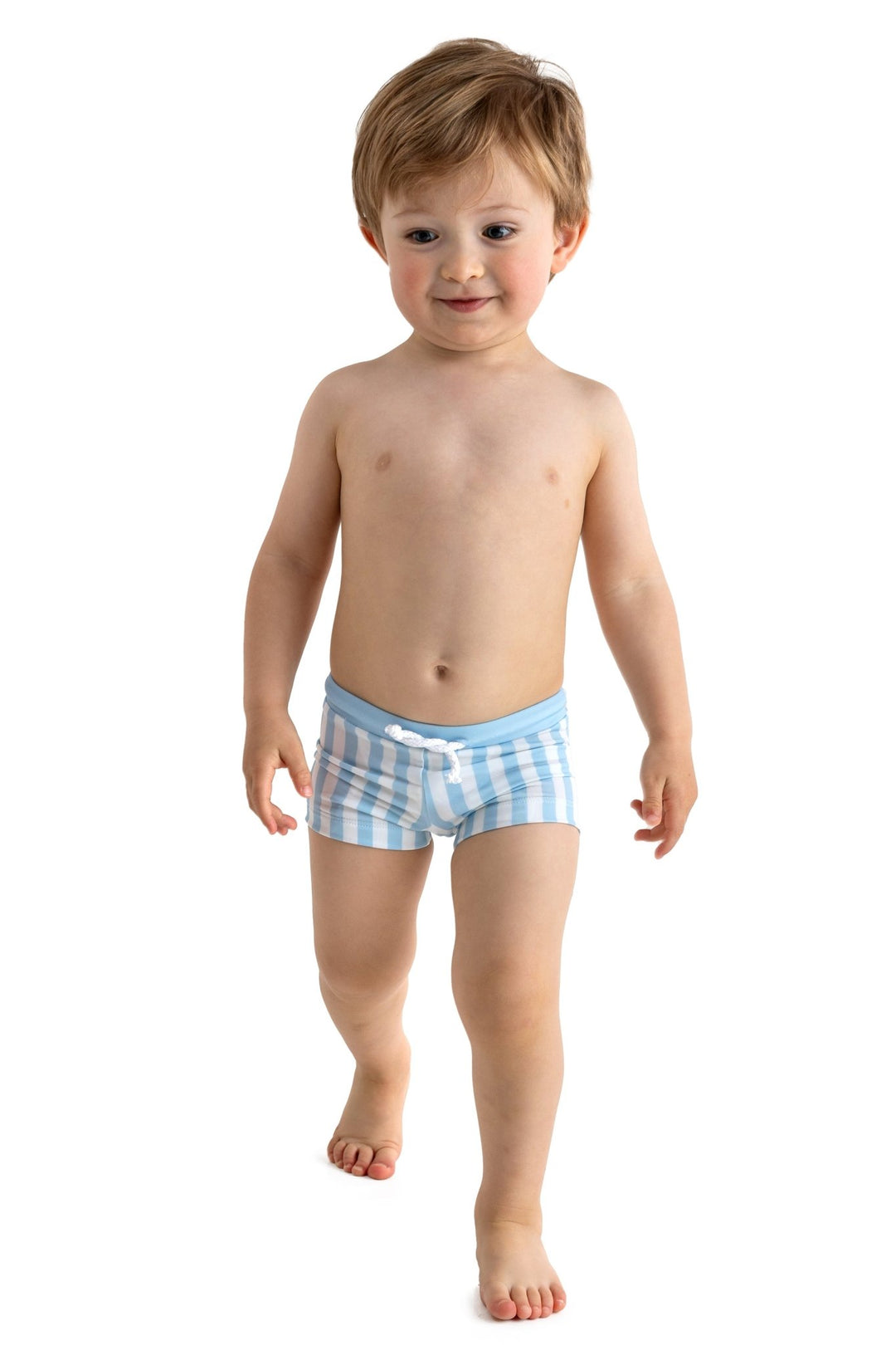 Meia Pata BLUE STRIPES Lycra Swim Shorts - Millie and John