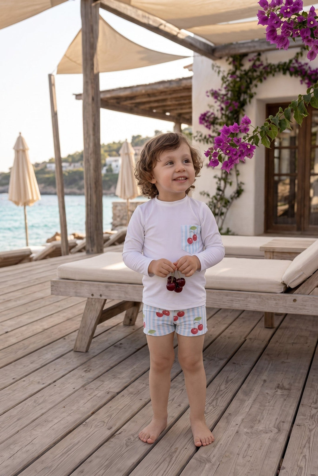 Meia Pata CHERRIES Lycra Swim Shorts - Millie and John