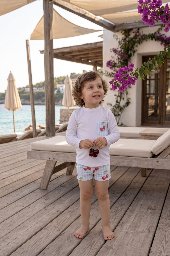 Meia Pata CHERRIES Lycra Swim Shorts - Millie and John