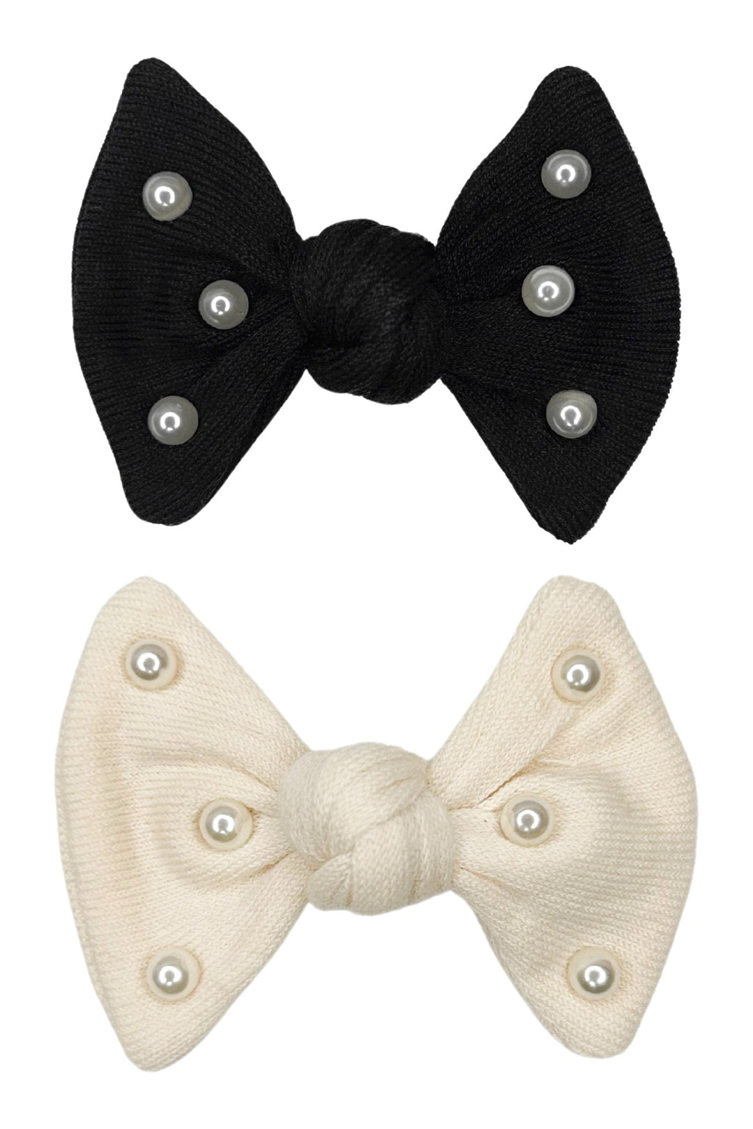 Meia Pata Knit Pearl Hair Bow - Millie and John