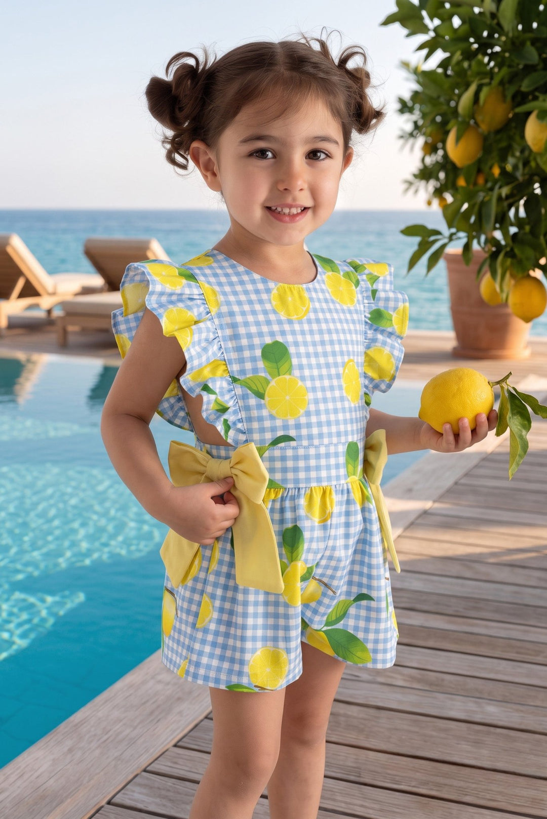 Meia Pata LEMONS Cotton Playsuit - Millie and John