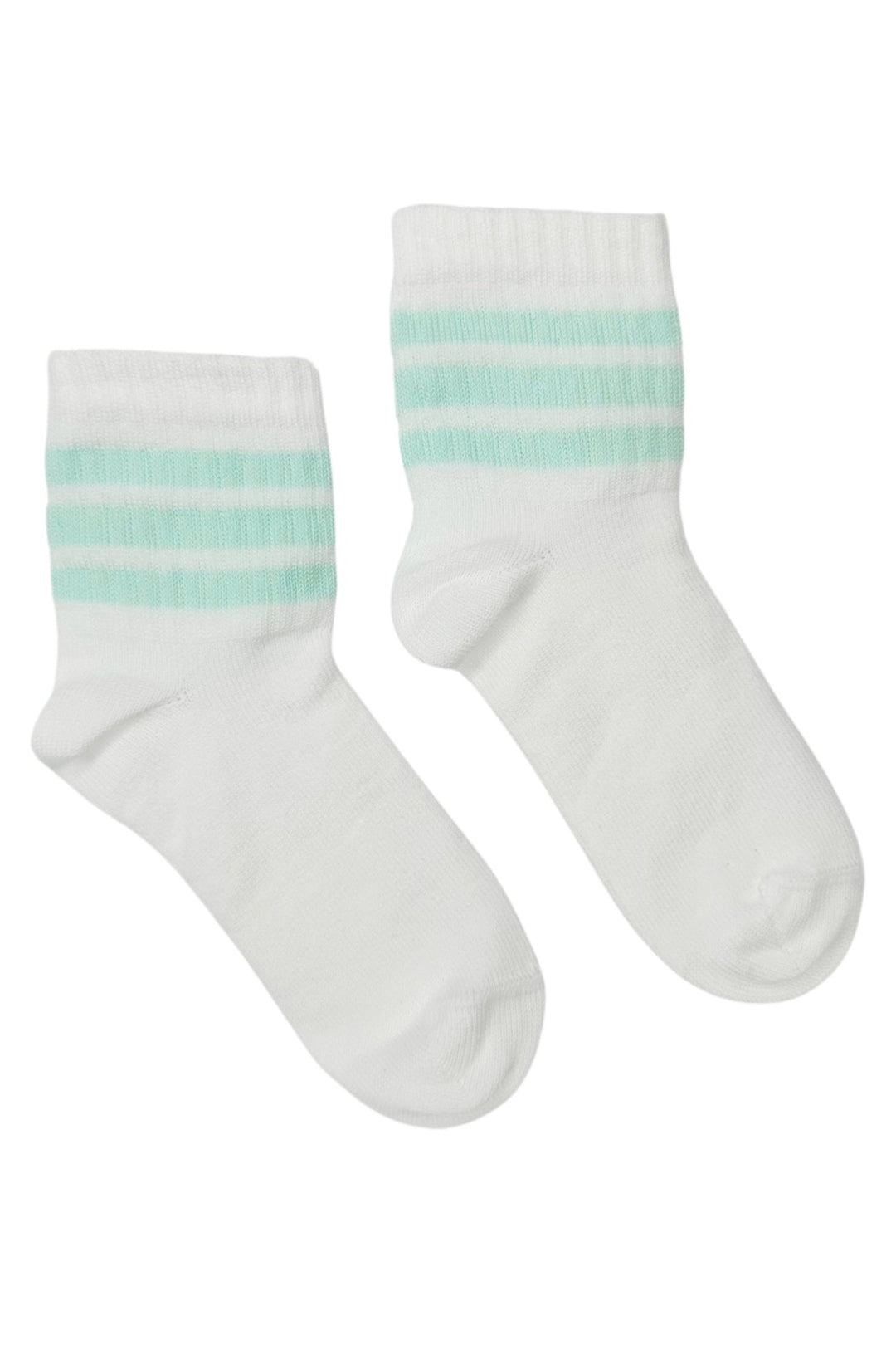 Meia Pata Mint Stripe Short Sport Socks - Millie and John