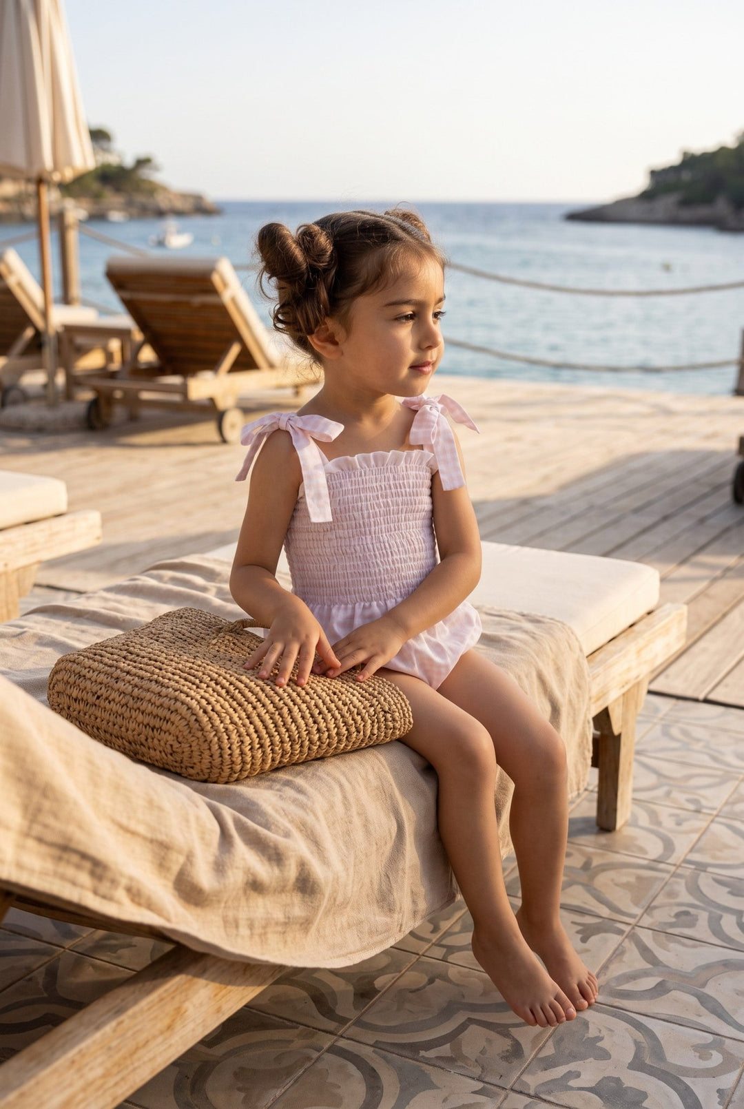 Meia Pata PEACHES Gingham Cotton Romper - Millie and John
