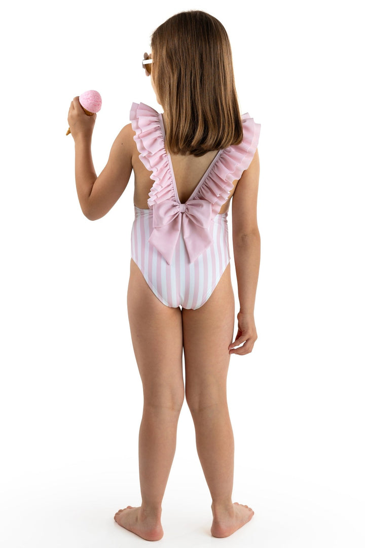 Meia Pata PINK STRIPES "Amalfi" Swimsuit - Millie and John