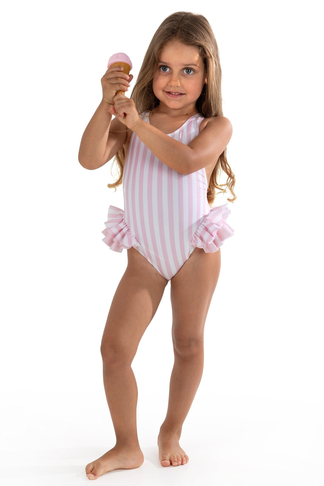 Meia Pata PINK STRIPES "Capri" Swimsuit - Millie and John