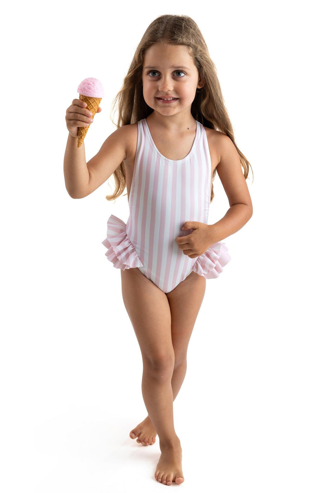 Meia Pata PINK STRIPES "Capri" Swimsuit - Millie and John