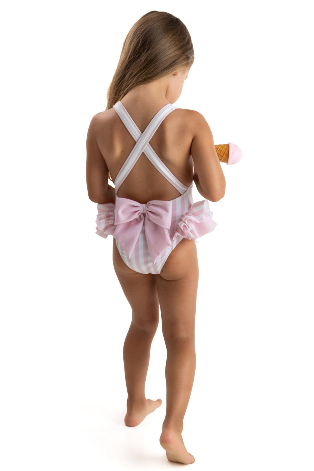 Meia Pata PINK STRIPES "Capri" Swimsuit - Millie and John