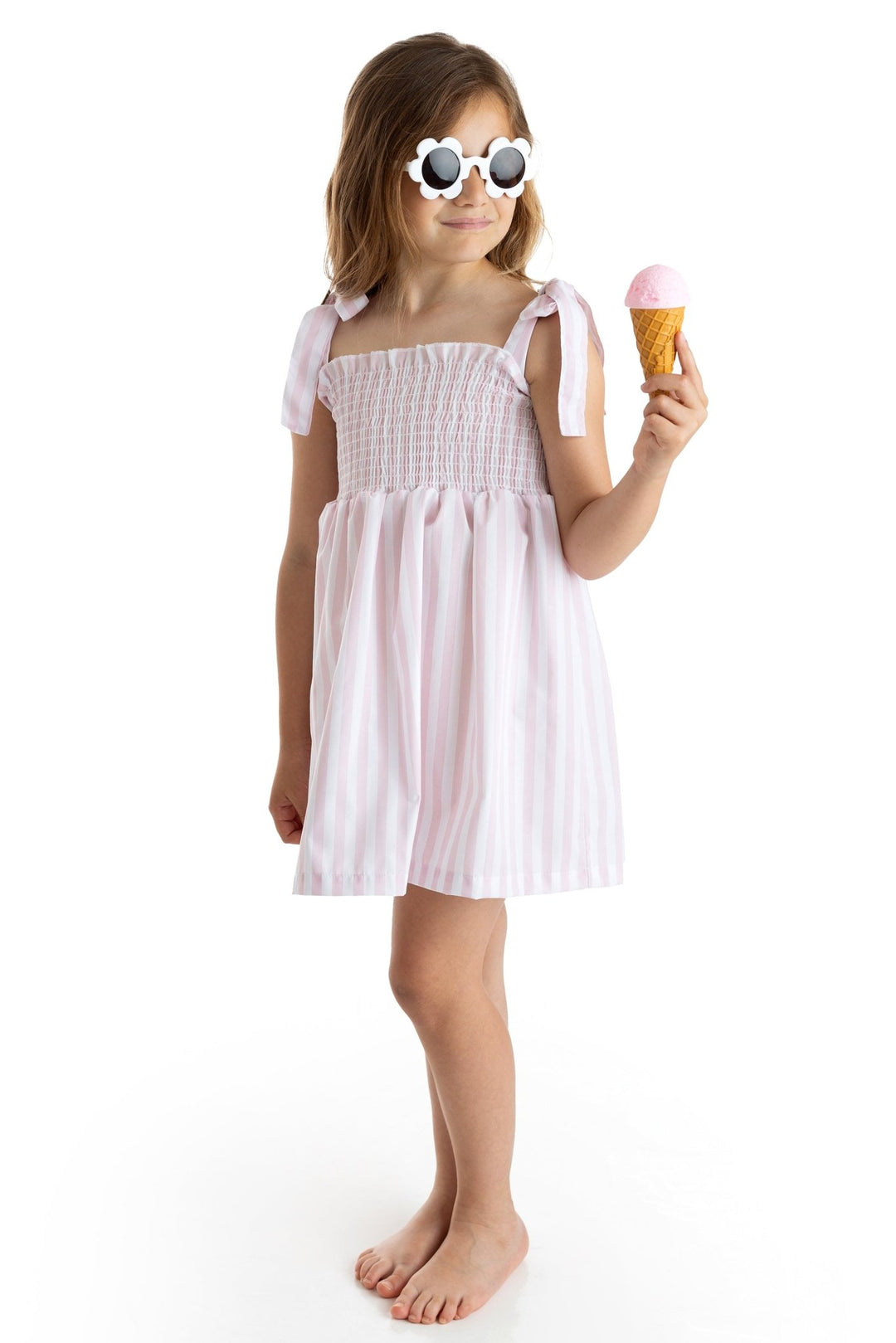 Meia Pata PINK STRIPES Cotton Dress - Millie and John