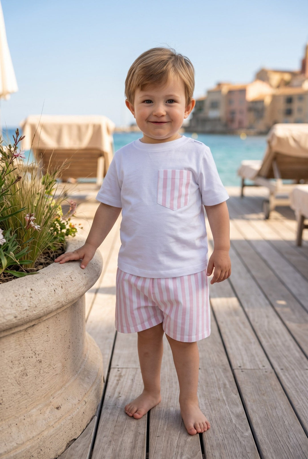 Meia Pata PINK STRIPES Cotton T-Shirt - Millie and John