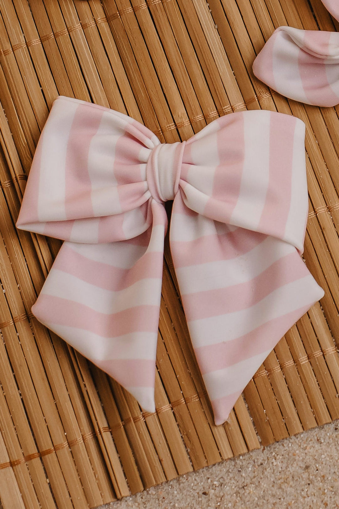 Meia Pata PINK STRIPES Hair Bow - Millie and John