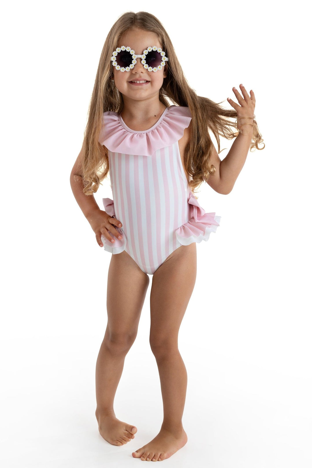 Meia Pata PINK STRIPES "Salerno" Swimsuit - Millie and John